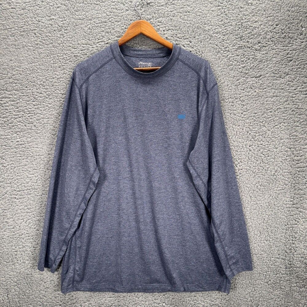 Masters Shirt Mens 2XL XXL Long Sleeve Tech Active Performance Golf Blue